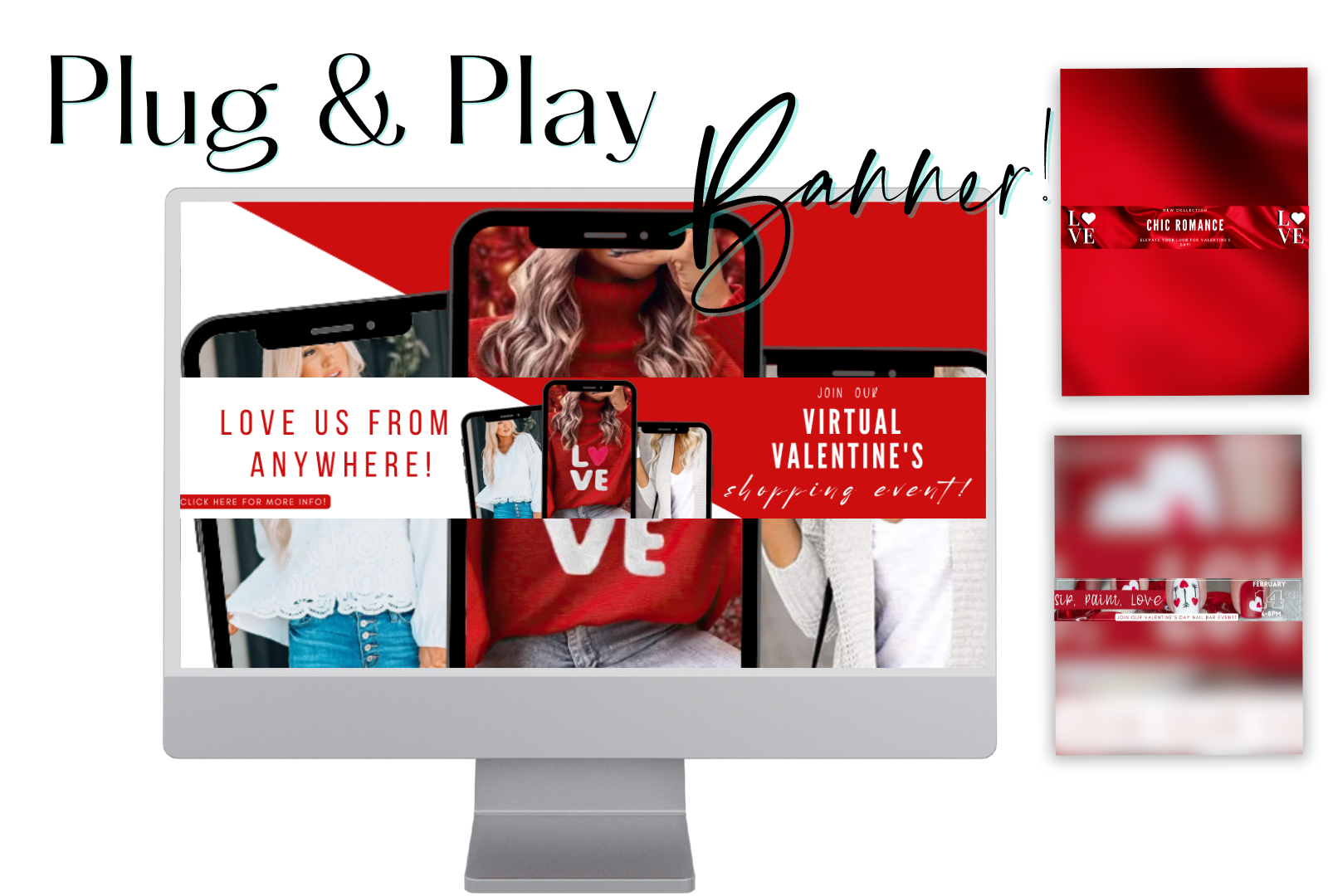 Valentine Mini Banners - Boutique Marketing Studio